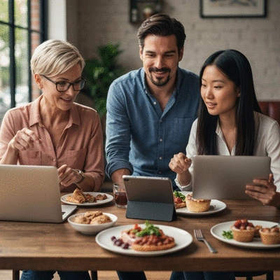 Food enthusiasts sharing their culinary stories and recommendations online